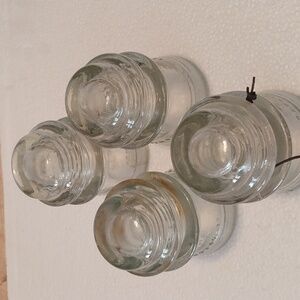 4 Vintage Telephone Insulators Collector's Item old Clear